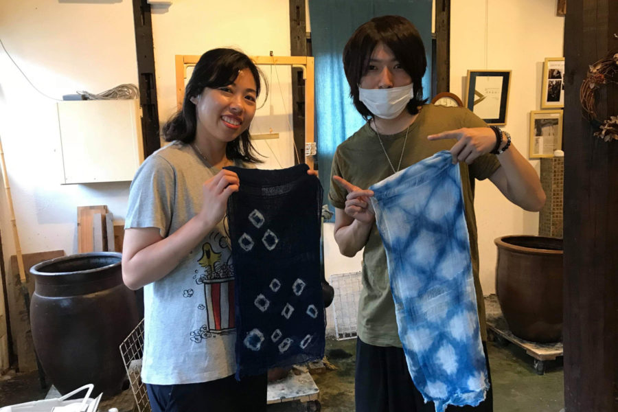 Aizome Traditional Japanese Indigo Dyeing Workshop in Himeji